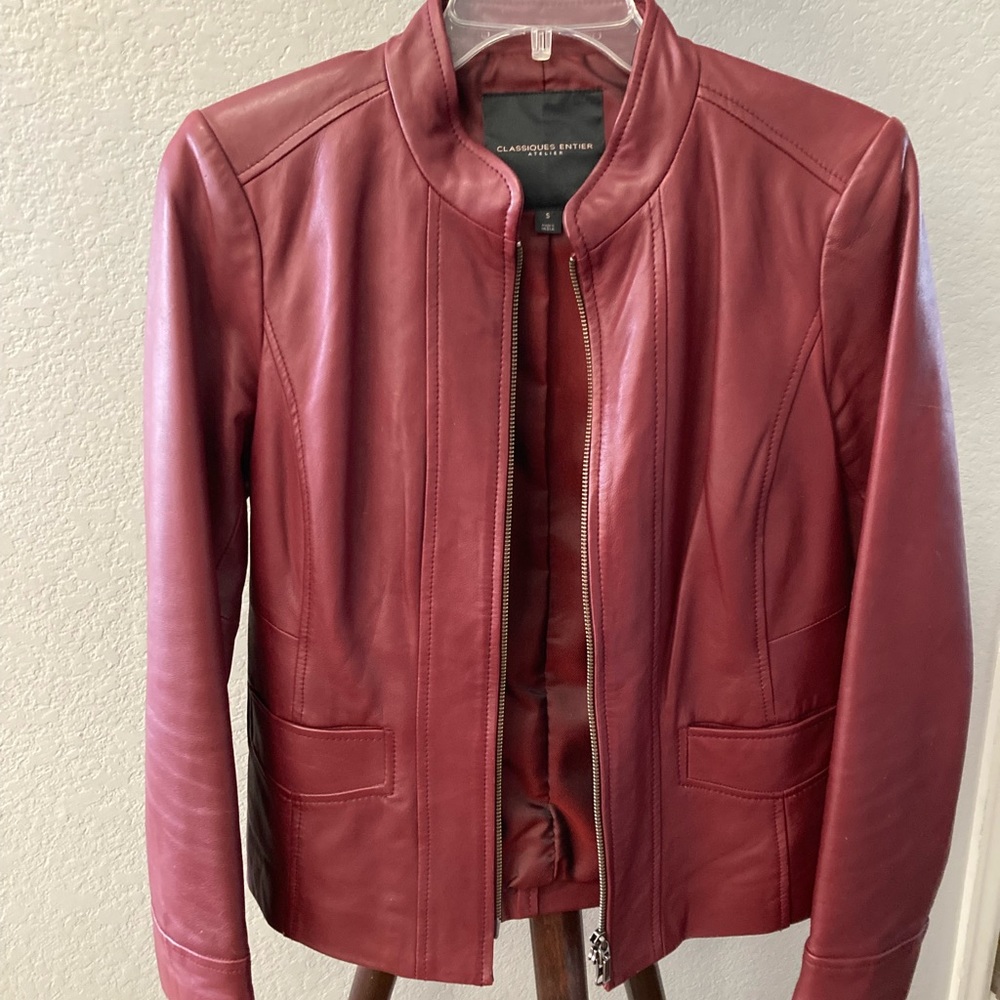 Classifies Entier Atelier Nordstrom red genuine leather jacket.